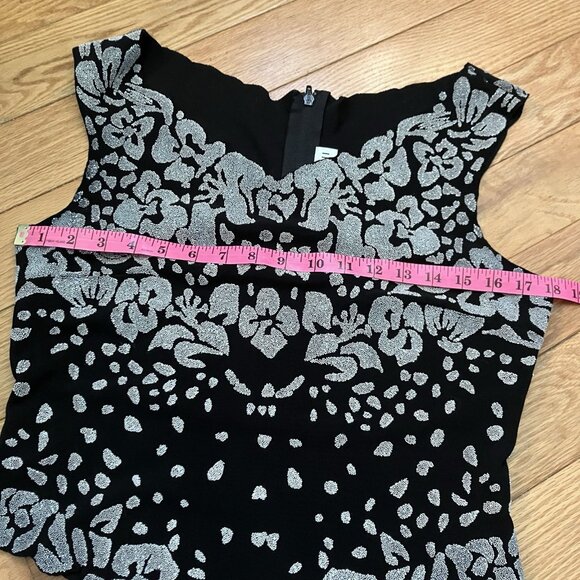 Y2K Gilani Beaded Floral Tank Top Womens 10 Black Whimsigoth 2000s - Picture 6 of 7